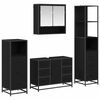 vidaXL Juego de muebles de ba&ntilde;o 4 pcs Roble Negro Madera de ingenier&iacute;a