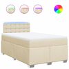 vidaXL Cama box spring con colch&oacute;n tela color crema 120x200 cm