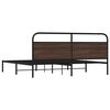 vidaXL Estructura de cama sin colch&oacute;n metal roble marr&oacute;n 183x213 cm