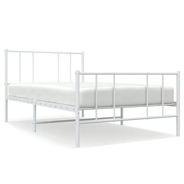 vidaXL Estructura cama sin colch&oacute;n con estribo metal blanco 75x190 cm