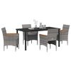 vidaXL Conjunto de Comedor de Jard&iacute;n 5 pcs Gris rat&aacute;n sint&eacute;tico
