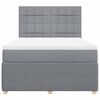 vidaXL Cama box spring con colch&oacute;n tela gris claro 140x190 cm