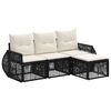 vidaXL Conjunto de sof&aacute;s de jard&iacute;n 4 uds. Negro y Blanco Crema