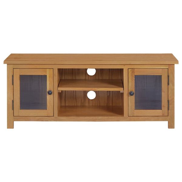 vidaXL Mueble para TV madera maciza de roble 110x35x44 cm