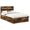 vidaXL Estructura de cama Roble ahumado 120 x 200 cm Madera Ingenieril