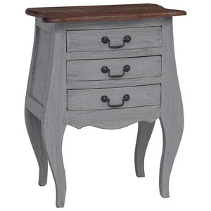 vidaXL Mesita de noche de madera maciza de caoba 48x35x64 cm