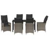 vidaXL Conjunto de Comedor de Jardín 7 pcs Gris ratán sintético