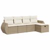vidaXL Juego de sof&aacute;s jard&iacute;n con cojines 5 pzas rat&aacute;n sint&eacute;tico beige