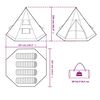 vidaXL Tienda de campa&ntilde;a tipi para 4 personas impermeable verde