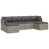 vidaXL Set de muebles de jard&iacute;n 6 pzas y cojines rat&aacute;n sint&eacute;tico gris