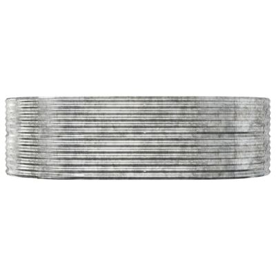 vidaXL Jardinera arriate acero recubrimiento polvo plata 212x140x68 cm
