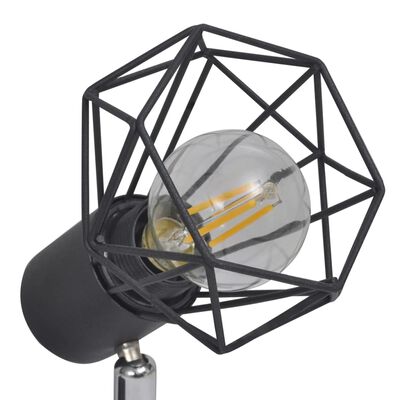 vidaXL Foco con 4 bombillas de filamento LED estilo industrial negro