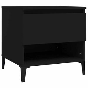 vidaXL Mesa auxiliar madera contrachapada negro 50x46x50 cm