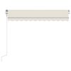 vidaXL Toldo autom&aacute;tico con LED y sensor de viento crema 350x250 cm