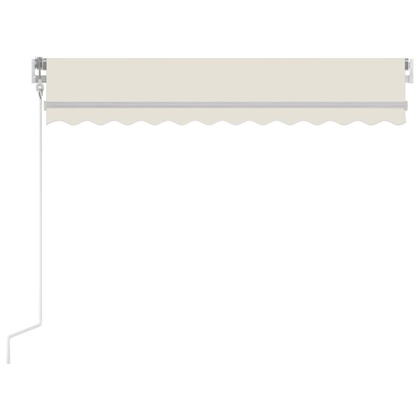 vidaXL Toldo autom&aacute;tico con LED y sensor de viento crema 350x250 cm