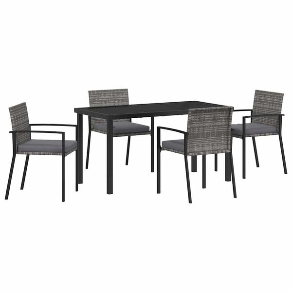 vidaXL Conjunto de Comedor de Jard&iacute;n 5 pcs Gris