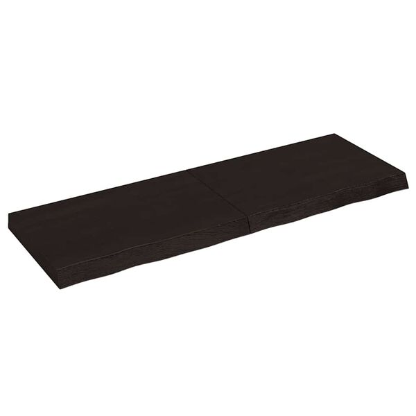 vidaXL Estante pared madera roble tratada marr&oacute;n oscuro 120x40x(2-6)cm