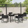 vidaXL Conjunto de Comedor de Jard&iacute;n 5 pcs Negro rat&aacute;n sint&eacute;tico