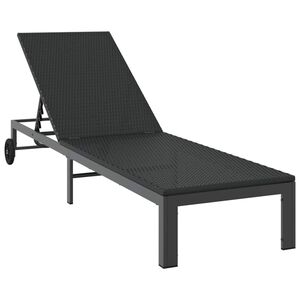 vidaXL Tumbona rat&aacute;n sint&eacute;tico Negro