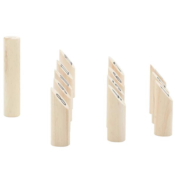 vidaXL Juego de números Kubb con bolsa transporte 13 pzas madera pino