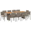 vidaXL Conjunto de Comedor de Jard&iacute;n 11 pcs Gris rat&aacute;n sint&eacute;tico