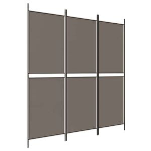 vidaXL Biombo divisor de 3 paneles de tela gris antracita 150x180 cm
