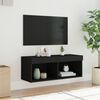 vidaXL Mueble para TV con luces LED negro 80x30x30 cm