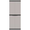 vidaXL Armario de almacenaje exterior PP gris y negro 65x37x165 cm