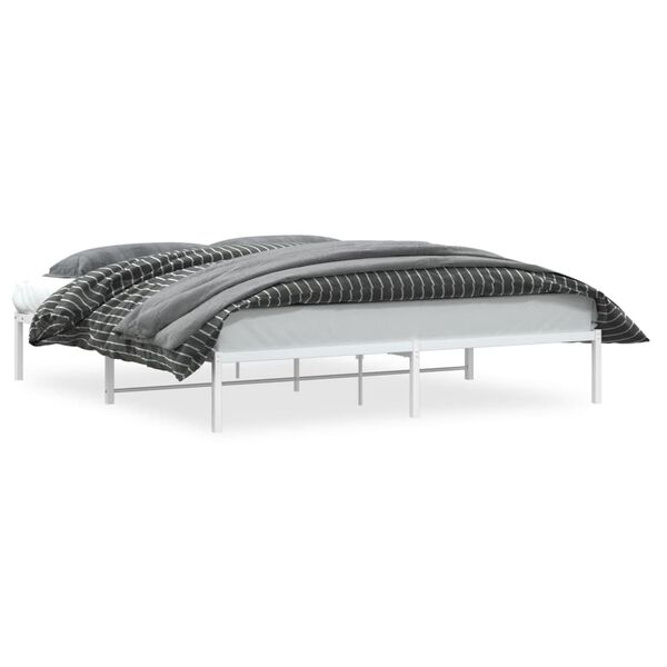 vidaXL Estructura de cama sin colch&oacute;n metal blanco 183x213 cm