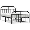 vidaXL Estructura cama sin colch&oacute;n con estribo metal negro 120x190 cm