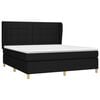 vidaXL Cama box spring con colch&oacute;n tela negro 180x200 cm