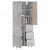 vidaXL Aparador alto madera contrachapada gris hormig&oacute;n 69,5x34x180 cm