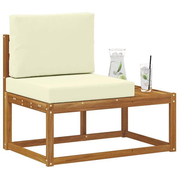 vidaXL Sof&aacute; de esquina exterior con coj&iacute;n Natural 91 x 63 x 73 cm