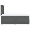 vidaXL Cama box spring con colch&oacute;n tela gris oscuro 120x190 cm