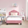 vidaXL Cama para niños con cabecero Rosa 80 x 160 cm Terciopelo