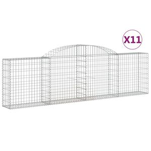 vidaXL Cestas de gaviones 11 uds forma de arco hierro 300x30x80/100 cm