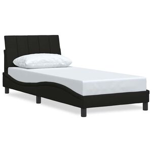 vidaXL Estructura de cama sin colch&oacute;n Hanko tela negro 90x190 cm