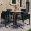 vidaXL Set de comedor de jardín de 5 piezas PVC ratán negro y marrón