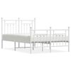 vidaXL Estructura cama sin colch&oacute;n con estribo metal blanco 120x200 cm