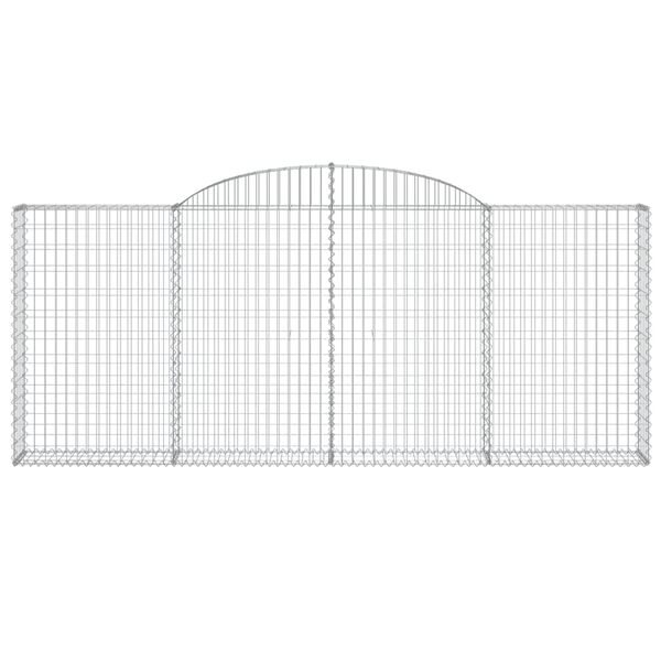 vidaXL Cestas de gaviones 9 uds forma de arco hierro 300x30x120/140 cm