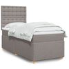 vidaXL Cama box spring con colch&oacute;n tela gris taupe 90x190 cm