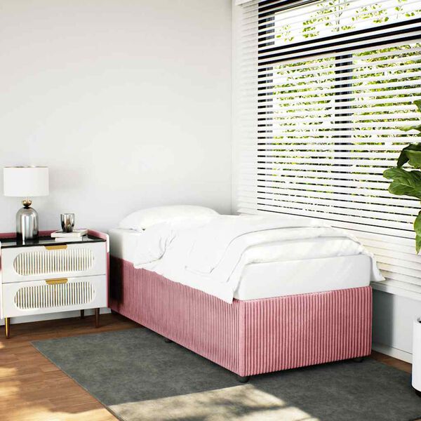 vidaXL Estructura de cama sin colchón terciopelo rosa 90x190 cm