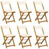 vidaXL Sillas Bistro de Exterior 6 uds. Blanco Crema