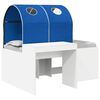 vidaXL Cama con T&uacute;nel 3 uds. Blanco y Azul Madera de ingenier&iacute;a