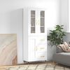 vidaXL Aparador alto madera contrachapada blanco 69,5x34x180 cm