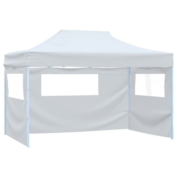 vidaXL Carpa plegable para celebraciones con 4 paredes blanco 3x4,5 m