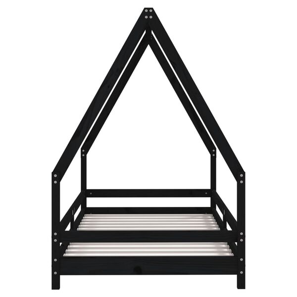 vidaXL Estructura de cama para niños madera de pino negro 90x190 cm