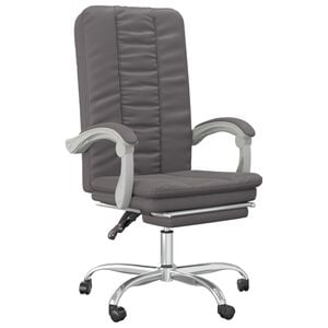 vidaXL Silla de oficina reclinable cuero sint&eacute;tico gris