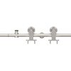 vidaXL Kit de herrajes para puerta corredera 183 cm acero plateado
