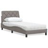 vidaXL Cama con colchón tela gris taupe 80x200 cm